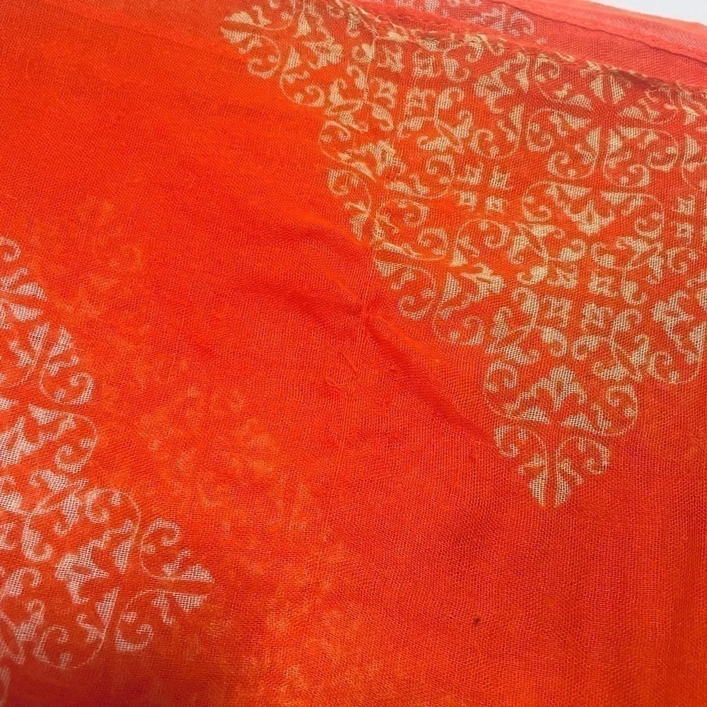 Vintage 90's Blaze Orange Hoop and Loop Scarf
